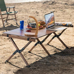 Outdoor Folding Table Solid Wood Portable Camping Table Household Picnic Table