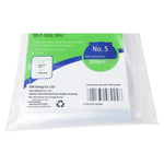 3024 Self Sealing Bag (transparent) - No.5 (100 Pieces / Bag) 140x100mm 0.04mm