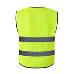 6 Pieces Summer Reflective Vest Yellow Mesh Double Channel Transverse Reflective Strip 3m