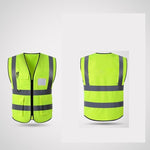 6 Pieces Highlight Multi Bag Reflective Vest, One Size Reflective Vest Vest, Fluorescent Yellow Green, Traffic Safety Command, Emergency Rescue, Night Running, Cycling Suit, Environmental Sanitation Duty Safety Suit Customization