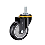 4 Inch Black Caster with Single Ball Bearing 4pcs Pack Polyurethane (PU) Caster Medium Universal Wheel - 4pcs