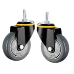 4 Sets 4 Inch Lead Screw Swivel Casters Activity Dark Gray Polyurethane (PU) Caster Medium Double Ball Bearing Universal Wheel