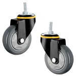 4 Sets 4 Inch Lead Screw Swivel Casters Activity Dark Gray Polyurethane (PU) Caster Medium Double Ball Bearing Universal Wheel