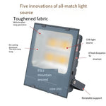 200W LED Floodlights Yellow Light IP65 Flood Light Outdoor Waterproof High Power Floodlight Courtyard Street Lamp 6500K