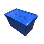 Inclined Plug Turnover Box With Cover Logistics Transfer Box  Material Basket Inclined Plug Box Super Distribution Box Blue 600 * 400 * 340mm