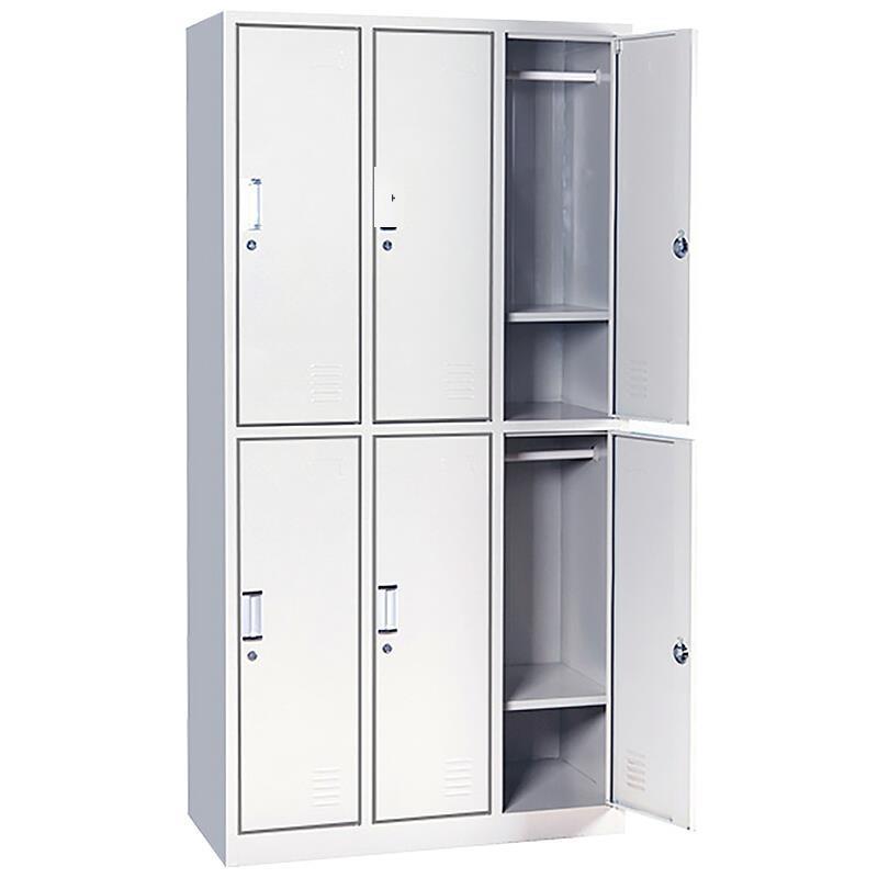 SW-841 Factory Locker Thickened Office Steel Sheet Cabinet With Lock Mall Storage Documents Supplies Deposit Cabinet Bathroom 6 Doors