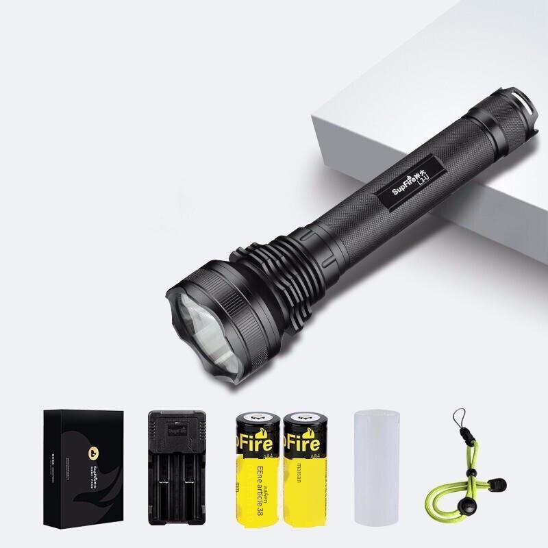Strong Light Waterproof Long-range LED Flashlight Rechargeable Long Outdoor Long-range Standard, Customized 1 set