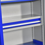 1000 * 500 * 1800mm Inside One Draw 2 Layer Plate No Net Heavy Duty Tool Cabinet Blue Hardware Tool Storage Cabinet