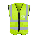 10 Pieces Multi Pocket Construction Safety Reflective Vest With Swallow Tail Pocket Fluorescent Green