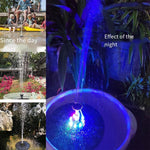 Solar Fountain Color LED Light Floating Lotus Leaf Fountain Power Storage Rockery Fish Pond Decoration Solar Water Pump Diameter 18mm