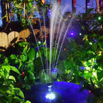 Solar Fountain Color LED Light Floating Lotus Leaf Fountain Power Storage Rockery Fish Pond Decoration Solar Water Pump Diameter 18mm