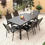 Outdoor Table And Chair Plastic Wood Courtyard Antiseptic Wood Outdoor Table And Chair Combination Flat Armrest 2 Chairs And 60 Round Table