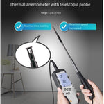 DT-3880 Telescopic Hot Wire Anemometer 0.1-25m/s Air Volume Thermometer Usb Thermal Anemometer Lithium Battery Charging Model