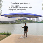 Outdoor Sunshade Large Sunshade Outdoor Stall Square Folding Rain Proof Inclined Umbrella Green Inclined 3x2 Thickened Silver Glue 6 Bone