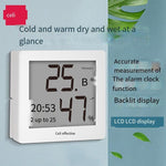 6 Pieces LCD Alarm Clock Electronic Temperature And Humidity Meter Baby Room Office Supplies White 8813 Electric Drill (no Backlight)
