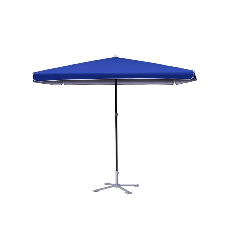 Sunshade Umbrella Large Umbrella Stall Commercial Thickened Large Outdoor Stall Umbrella Square Courtyard Umbrella Blue 2m * 2m With Base