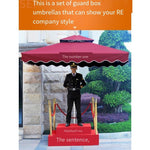 Outdoor Sunshade Security Sentry Box Umbrella Courtyard Big Sunshade Image Property Platform Guard Station Sentry Platform Roman Umbrella