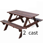 Anticorrosive Wood Leisure Outdoor Table And Chair Combination  Table Set Products Conjoined Tables And Chairs Length 120 x Width 60 x Height 60 CM