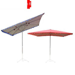 Outdoor Large Sunshade Stall Square Folding Rain Proof Inclined Umbrella Red 4 x 3 M Thickened Silver Tape 6 Bone