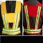 Printed Power Red And Yellow Safety Warning Suit Reflective Vest Safety Officer Construction Person In Charge Guardian Picture Color