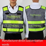 6 Pieces Traffic, Road Administration, Highway, High-speed Duty Lighting, Hot Embossing, Fluorescent Reflective Vest, Reflective Clothes