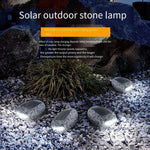 Solar Lamp Outdoor Courtyard Lamp Simulation Stone Lamp Outdoor Garden Lawn Decoration LED Waterproof Floor Lamp Small Stone Lamp White