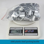 6 Pieces PET Plastic Steel Belt Packing Buckle Iron Sheet Hand Thickening 1606