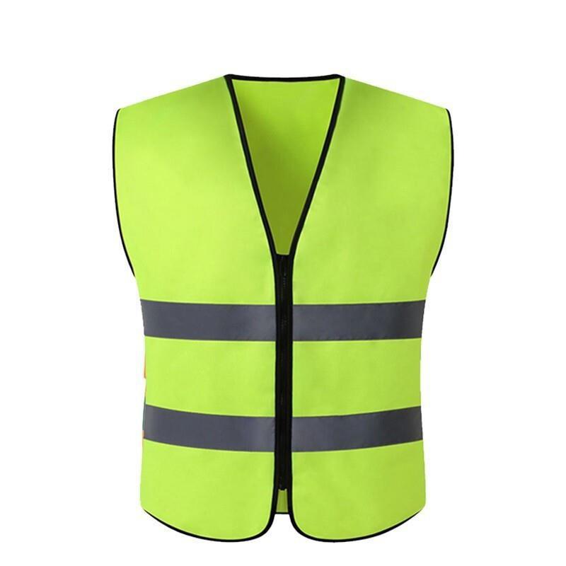 10 Pieces Two Horizontal Fluorescent Yellow Reflective Vest Traffic Protection Reflective Vest Warning Clothing Construction Road Maintenance