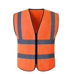 10 Pieces Orange Reflective Vest Two Horizontal Two Vertical Safety Vest Traffic Protection Reflective Vest Warning Clothing Construction Road Maintenance