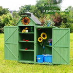 Outdoor Storage Cabinet Rainproof And Sunscreen Glove Cabinet Balcony Box Toy Storage Cabinet Green 6-grid