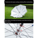 2m Outdoor Sunshade Large Sun Advertising Stall Beach Courtyard Umbrella Large Round Commercial Large Blue White Umbrella