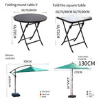 Courtyard Waterproof Sunscreen With Sunshade Balcony Combination Folding Furniture Garden Outdoor 80cm Water Pattern Assembly Round Table And 2 Chairs