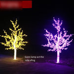 LED Luminous Tree Lamp Simulation Cherry Tree Lamp Outdoor Waterproof Park Landscape Courtyard Lawn Decorative Lamp 1.5m Red