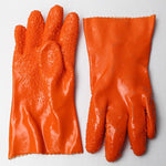 10 Pairs Killing Fish Rubber Latex Gloves Labor Protection Rubber Particles Anti-skid Wear-resistant Oil Resistant Acid And Alkali Resistant Orange L