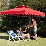 Outdoor Sunshade Umbrella Large Garden Sun Stall Sentry Box Leisure Terrace Courtyard 2.5 Rainproof Royal Blue Cross