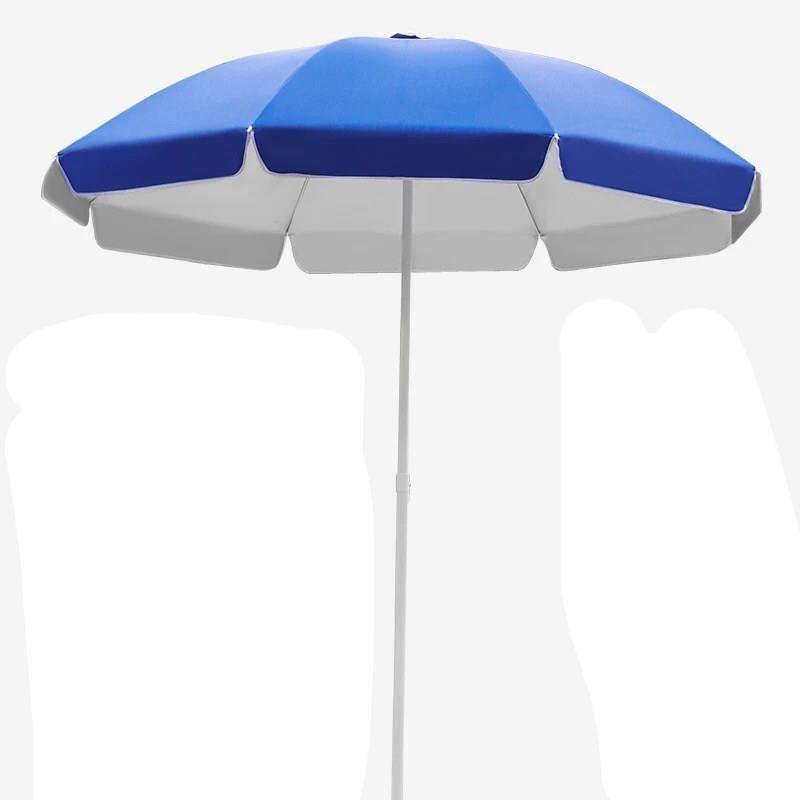 Sun Umbrella Outdoor Sunshade Large Stall Commercial Large Advertising Printing Custom Round Umbrella Thickened 1.8 Silver Glue Blue
