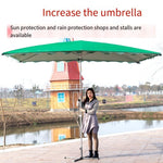 Outdoor Sunshade Umbrella Courtyard Inclined Large Stall Square Sun Thickened Sunscreen And Rainproof Commercial Inclined Blue Four Bone 3 × 1.8