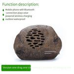 Solar Bluetooth Speaker Garden Sound Outdoor Waterproof Remote Control Simulation Stone Cobblestone Lawn Speaker One For One (1 Bluetooth) One Package One