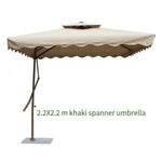 Outdoor Roman Umbrella Sunshade Anti Sun Wrench Hand Wrench Roman Courtyard Umbrella 2.5x2.5 Khaki