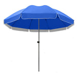 2.6m Outdoor Sunshade Umbrella Large Outdoor Stall Large Courtyard Umbrella Canopy Folding Blue Double Layer With Base