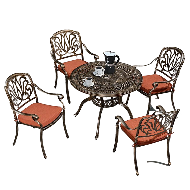 Outdoor Balcony Tables And Chairs Cast Aluminum Combination Outdoor Courtyard Furniture Tables And Chairs Terrace Iron Tables And Chairs Leisure Villa Garden Tables And Chairs