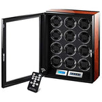 CHIYODA Watch Winder For 12 Watches, Automatic Watch Box With Quiet Mabuchi Motor & LCD Touch Screen & Remote Control