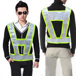 6 Pieces LED Reflective Vest LED Light Reflective Vest I-shaped And V-shaped Suit Reflective Clothing Riding Reflective Clothes Fluorescent Yellow