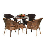 Outdoor Balcony Table And Chair Five Piece Set Combined Rattan Woven Rattan Chair Outdoor Iron Leisure One Table And Four Chairs