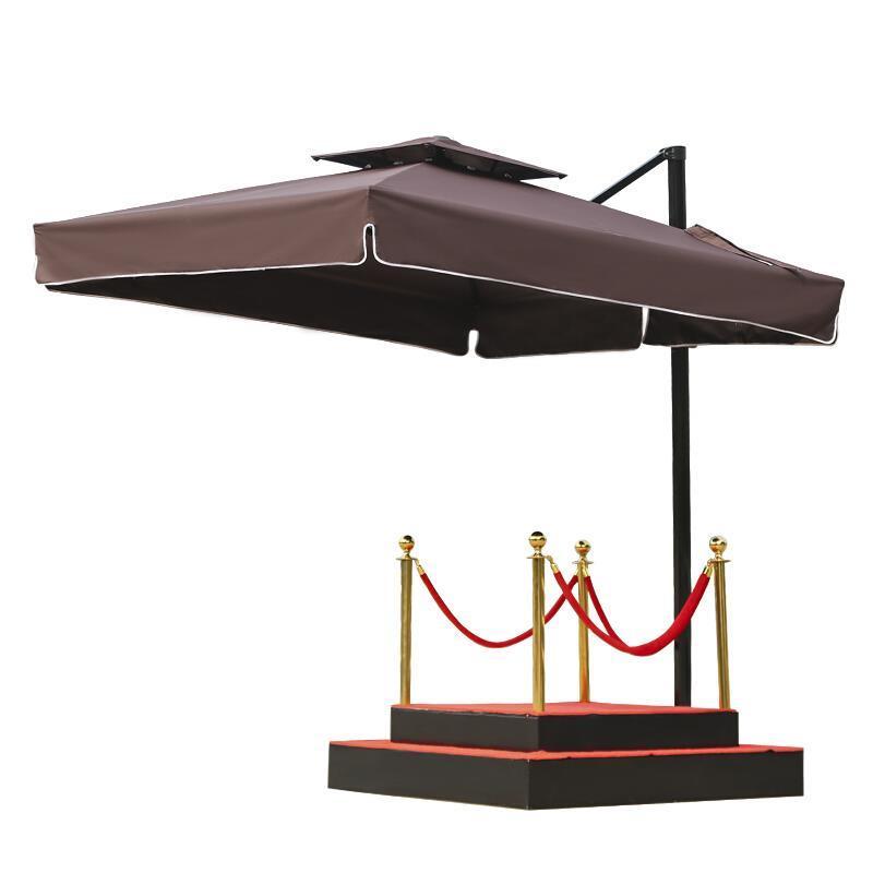 2.1x2.1m Security Guard Box Sunshade Umbrella Property Guard Station Large Sun Umbrella [Equipped With 1.2m Double-layer Guard Platform]