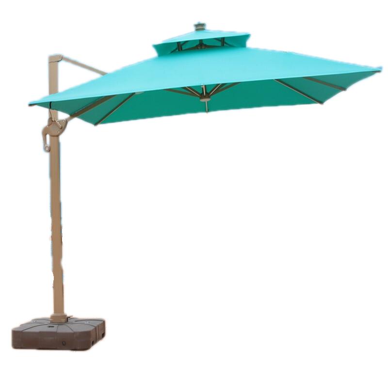 3m Square With Large Water Tank Pulley Base (Sky Blue) Outdoor Umbrella Villa Garden Import Umbrella Cloth Outside Umbrella Outdoor Large Roman Umbrella