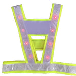 6 Pieces LED Reflective Vest LED Light Reflective Vest I-shaped And V-shaped Suit Reflective Clothing Riding Reflective Clothes Fluorescent Yellow