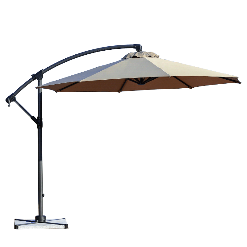 3m Round Khaki Outdoor Sunshade Garden Banana Umbrella Garden Sun Umbrella Terrace Cafe Bar Folding Side Umbrella