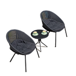 Balcony Tables And Chairs Three Piece Set Household Mini Coffee Table Iron Leisure Tables And Chairs Modern Simple Balcony Rattan Chairs Black Gray