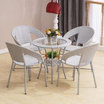 Iron Outdoor Tables And Chairs Courtyard Small Round Table Chairs Simple Leisure Tables And Chairs Combination Balcony Rattan Chairs Three Piece Set